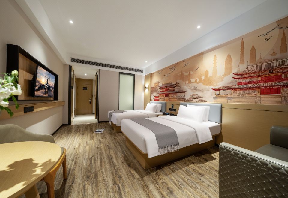 M.DESIGNER.HOTEL (Chengdu Qingbaijiang Cultural and Sports Center)Premier Smart Room (2 Beds) (Large Window)