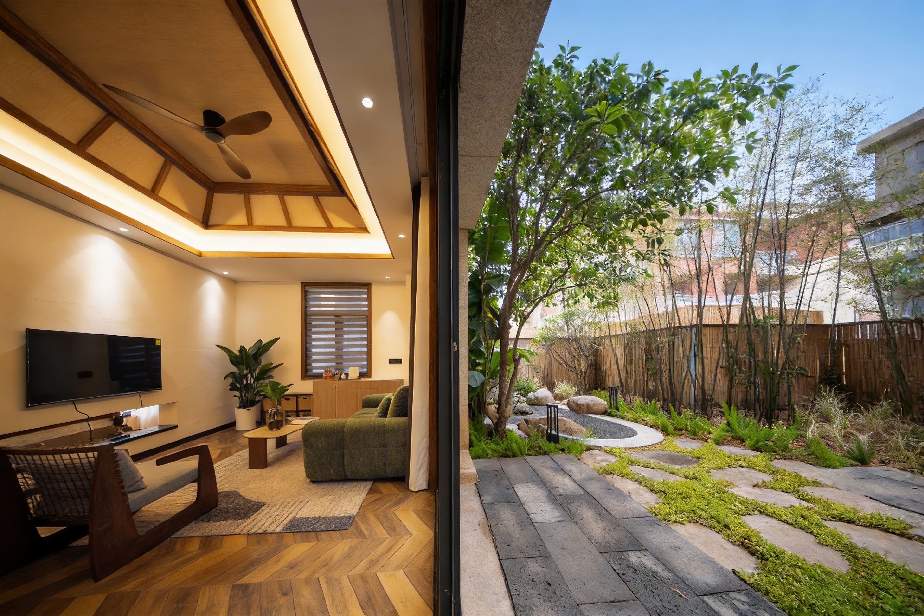 棲巒·謐境私湯大床房「庭院私湯+無限放水+東南亞風」