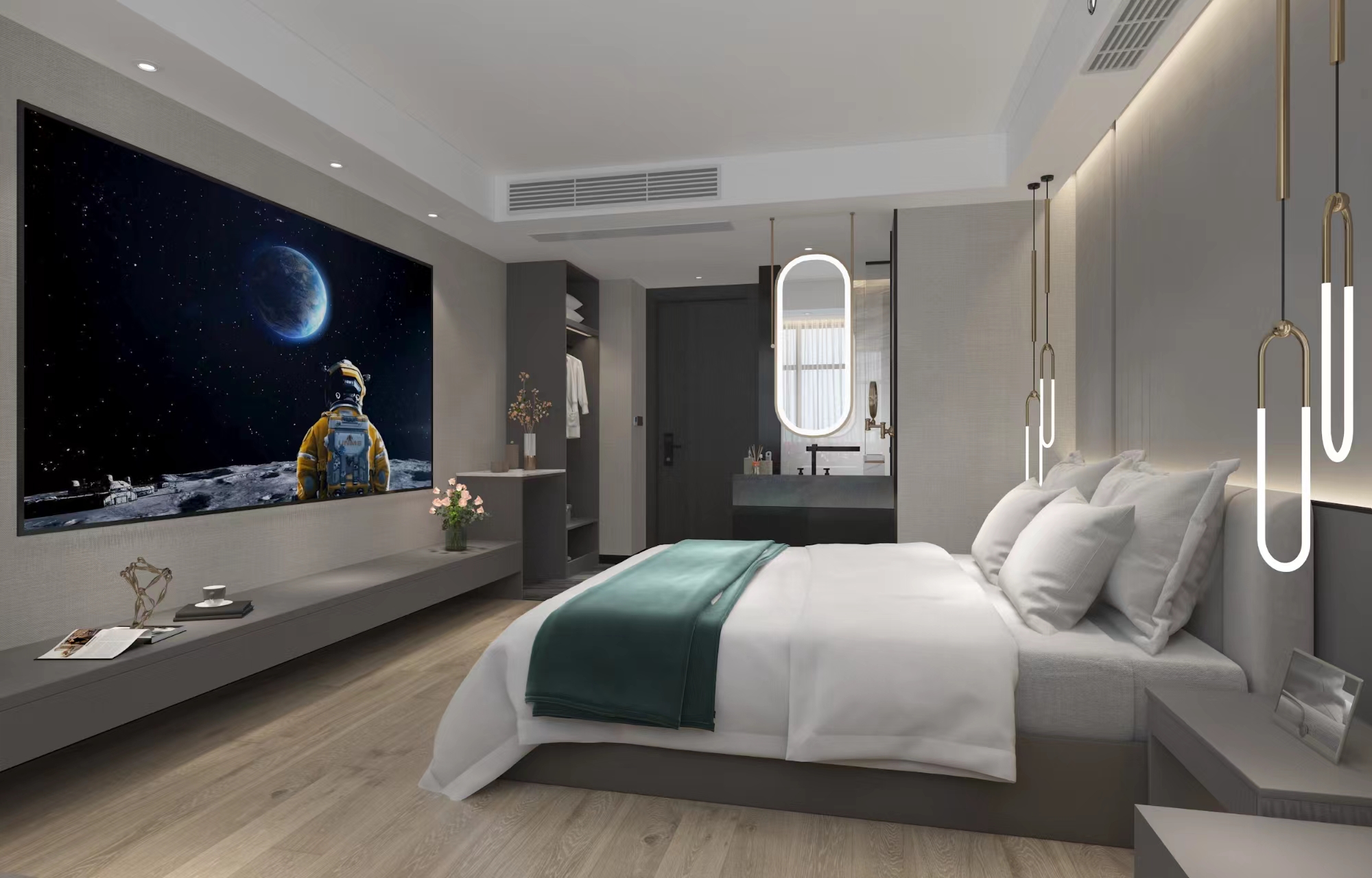 湖景豪華影音大床房（100寸）