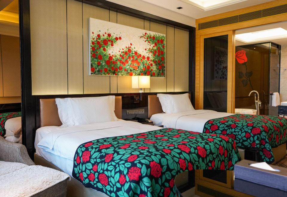 玫瑰主题行政双床房