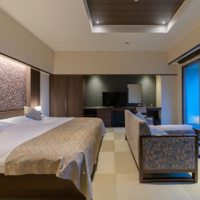 2階 オーシャンビュー ツインルーム 源泉掛流し露天風呂付き  大室の杜 玉翠 クーポン