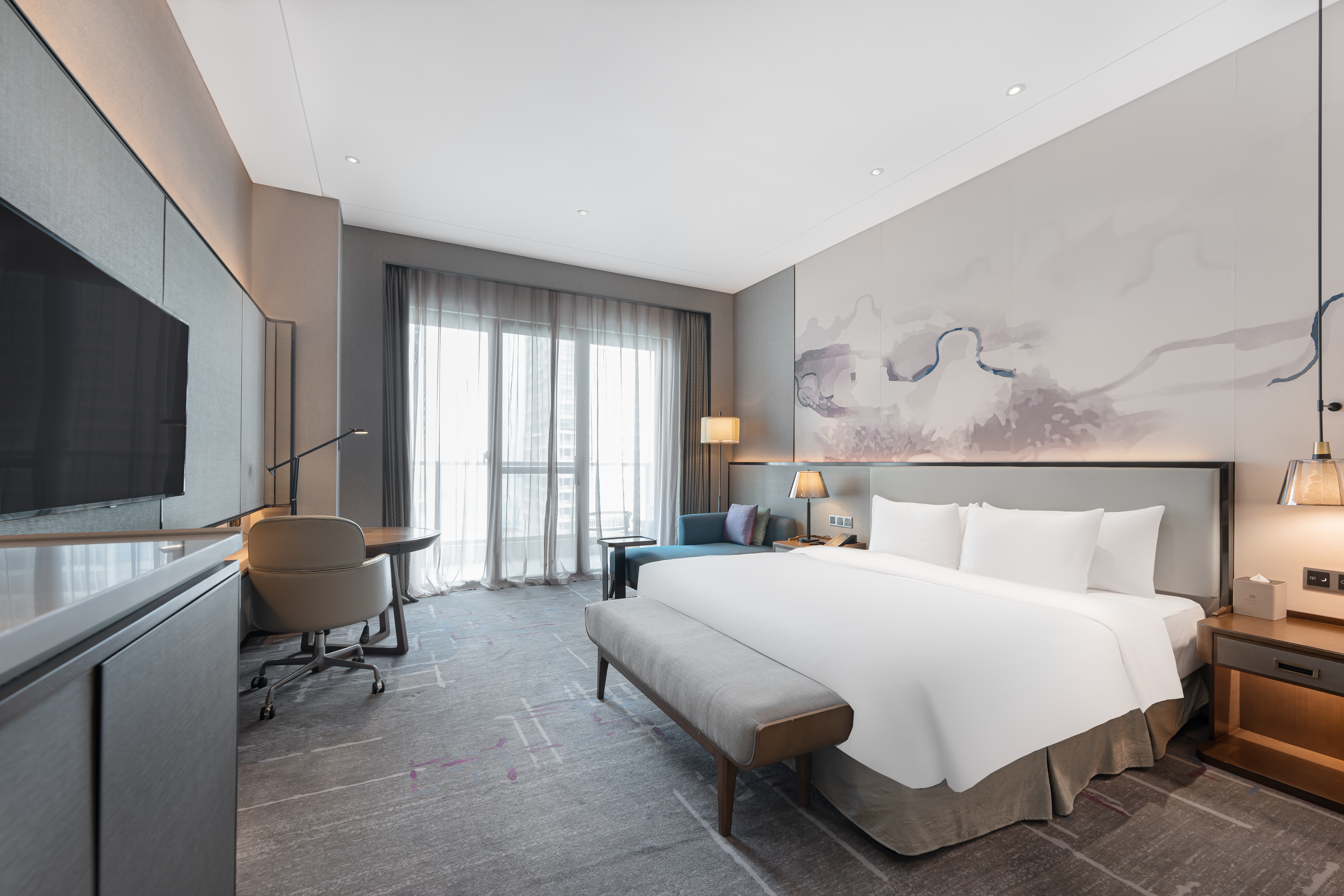 Blossom House Huadu Guangzhou雪遙行政城景大床房