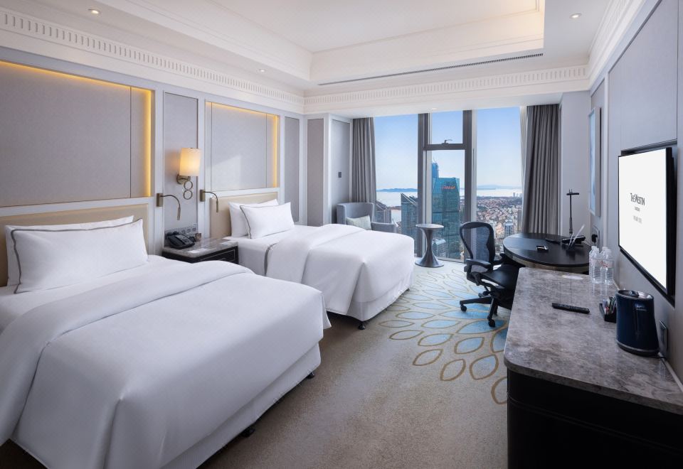 The Westin QingdaoRenewal Room，2 Double Beds, Ocean View, Club Lounge Access, High Floor, 50th Floor And Above, Room
