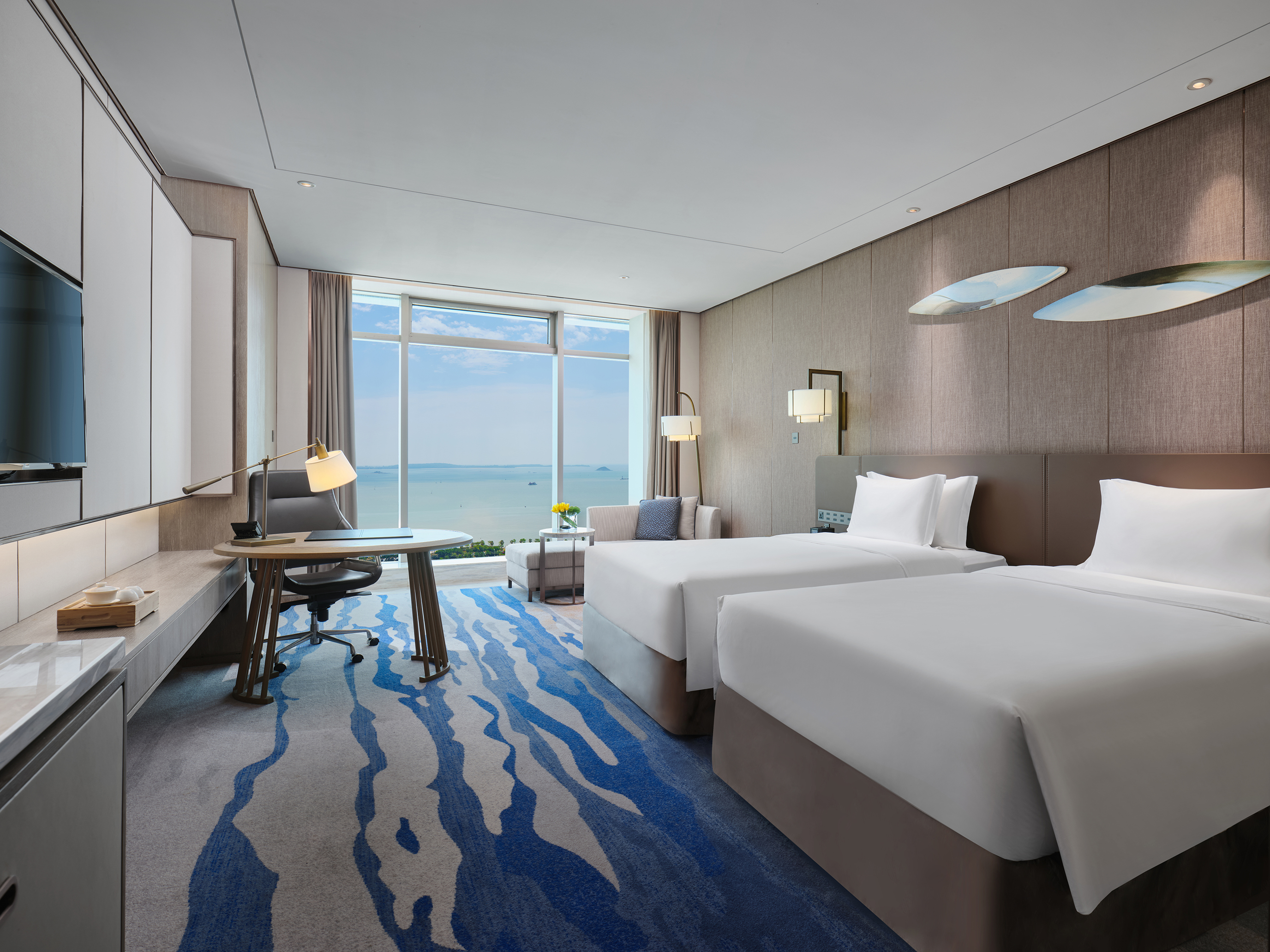 豪华海景双床房（180°海上日出）