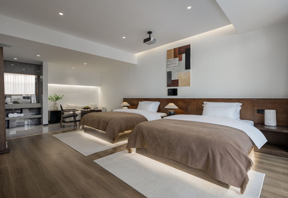 Starry Smart Projection Twin Room With Floor Heating, Oxygen Supply, Humidifier, Goose Down Duvet, And Revlon Hair Dryer