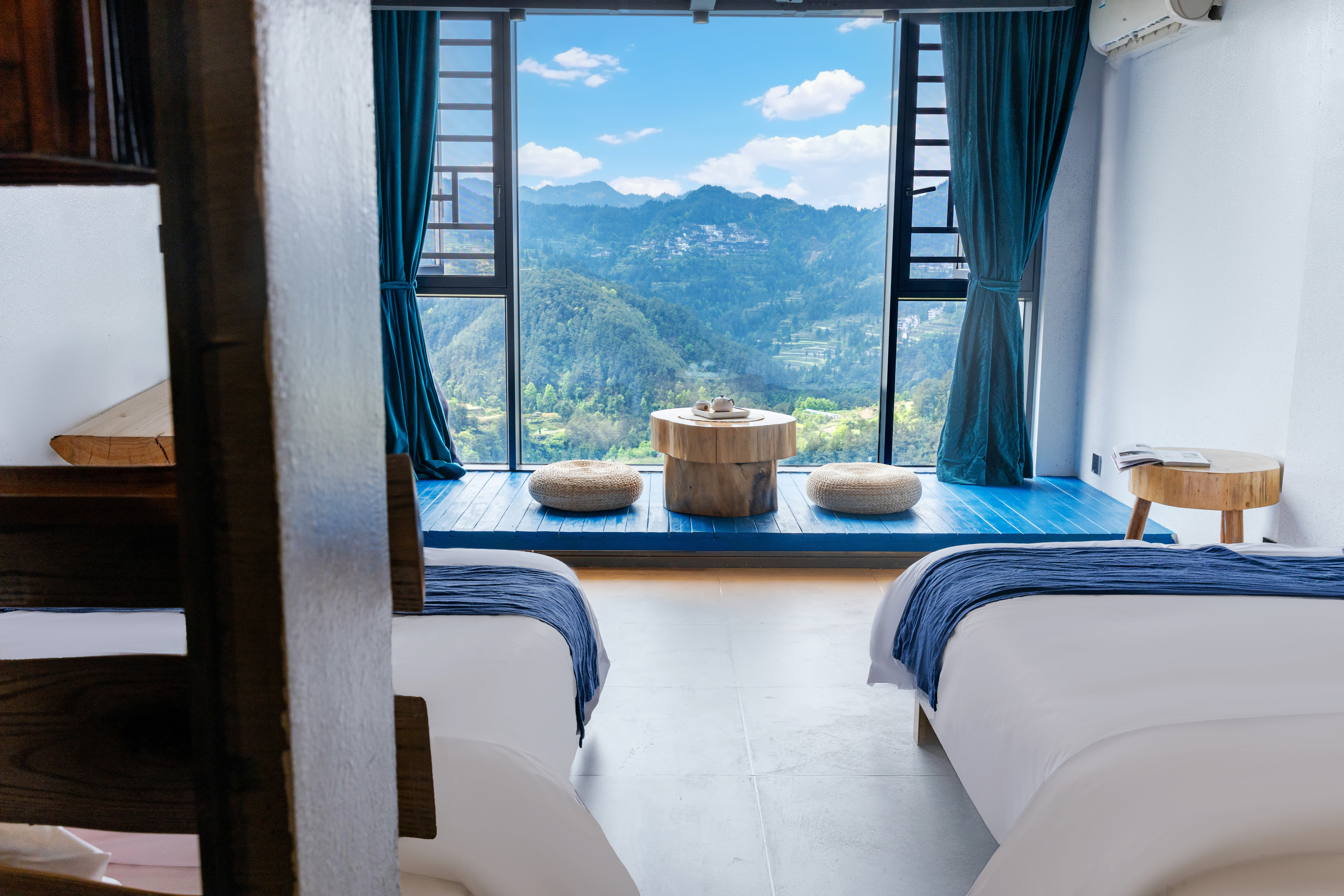 拾光茶舍双床房【落地窗+休闲座椅+观景茶台+乾湿分离】