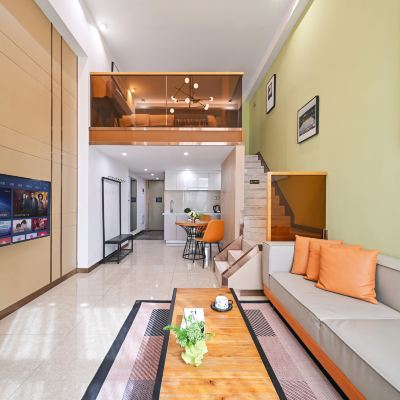 現代城景複式大床房（180°落地窗+烘洗一體機） 麗途國際公寓（廣州珠江新城店）優惠