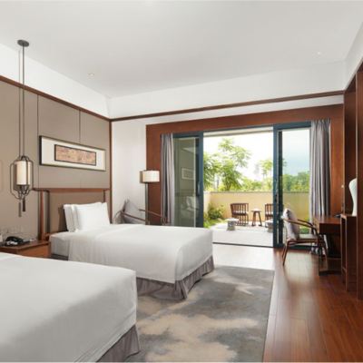 花園觀景雙床房（落地窗帶小院） 深圳坪山格蘭雲天國際酒店優惠