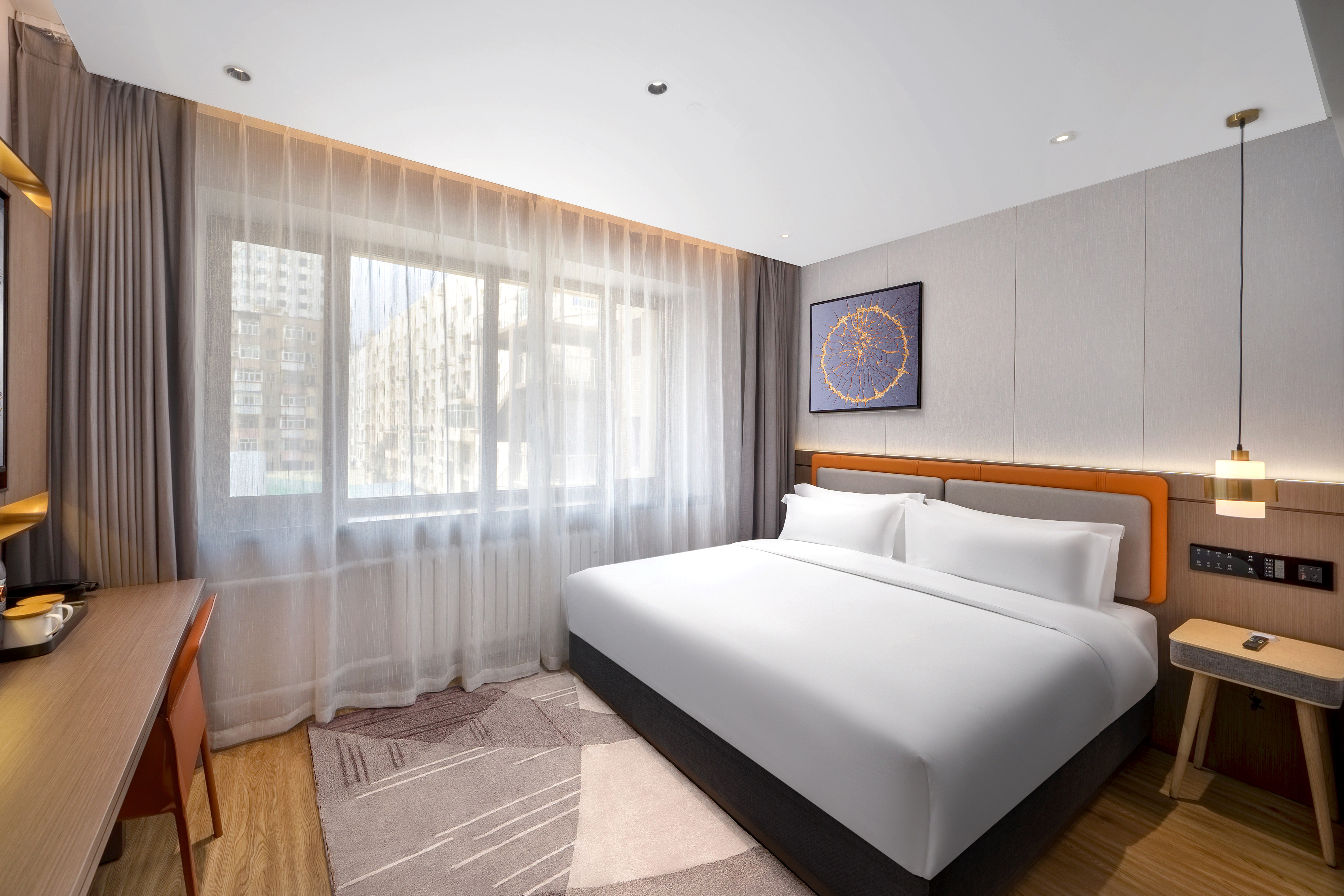 ZMAX Manxi Hotel (Harbin Central Street Sophia Church Store)一张床 XL（智能语音操控）