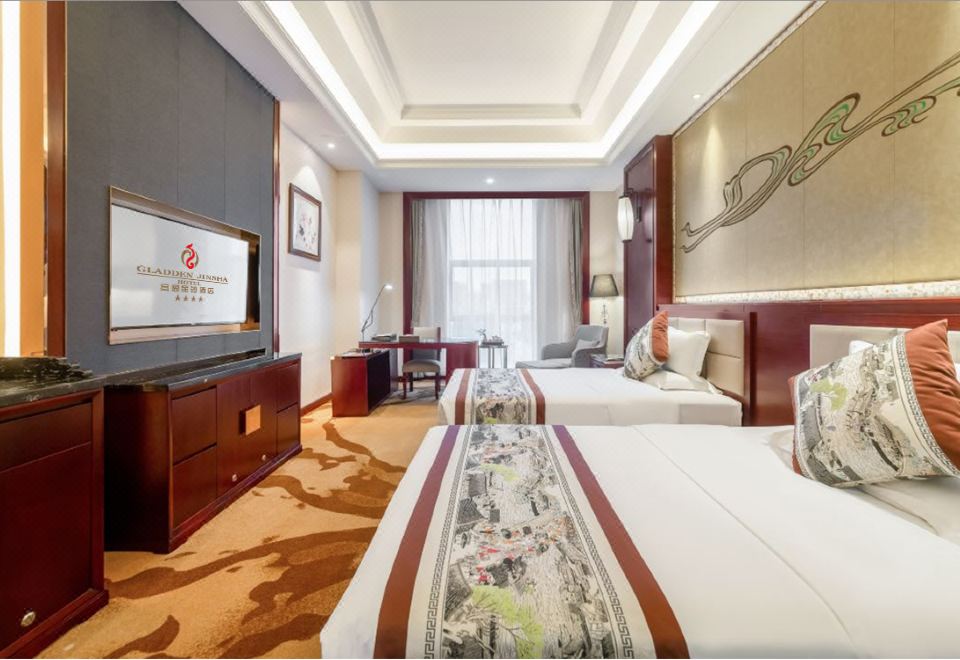 园景双床房（办公桌*功夫茶具）