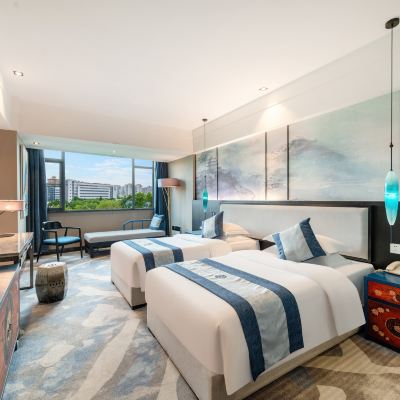 行政浴缸雙床房-隨心所“浴”+MINI冰箱+空氣凈化器 悅飯店（武漢漢口火車站園博園店）優惠