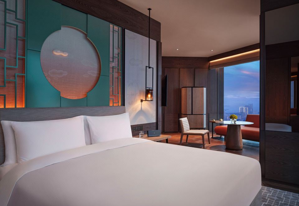 豪华天际美景大床间「180°沉浸深圳湾落日」