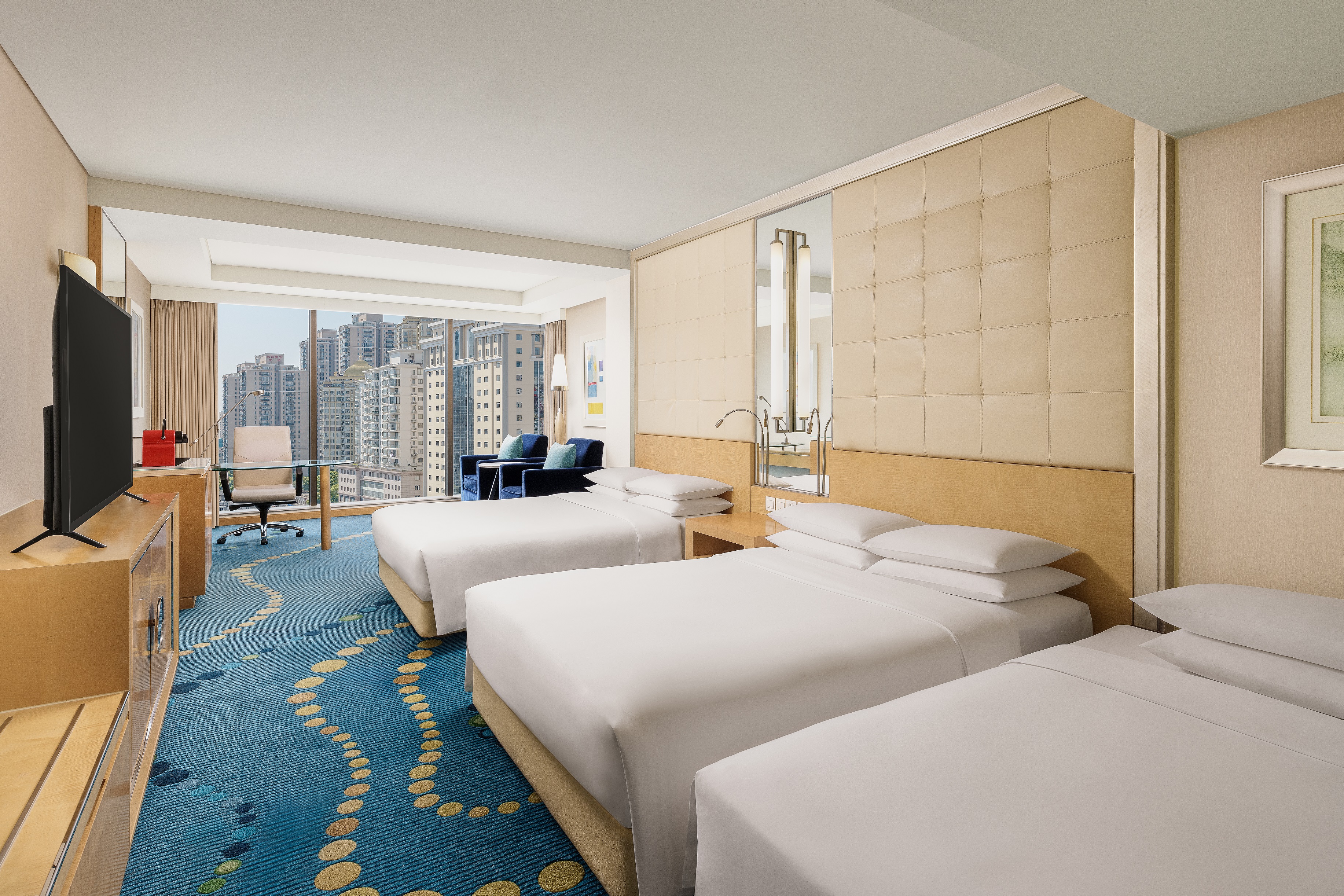 城市景觀三床房