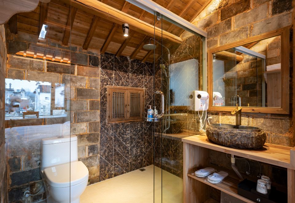 壹号院·思成唐风茶台·大玻璃窗观景大床房