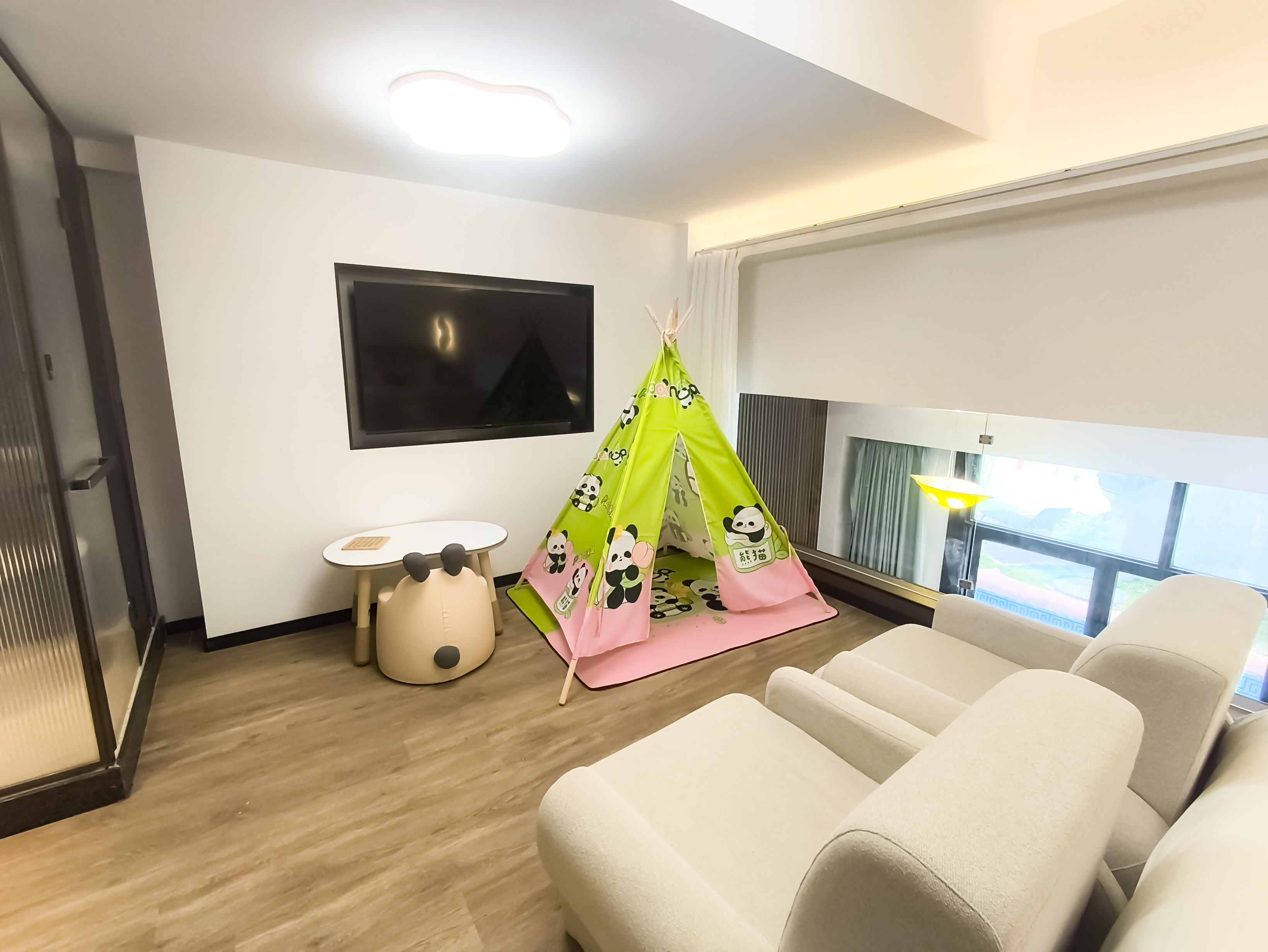 复式亲子直通漂流河房（独立泡池）