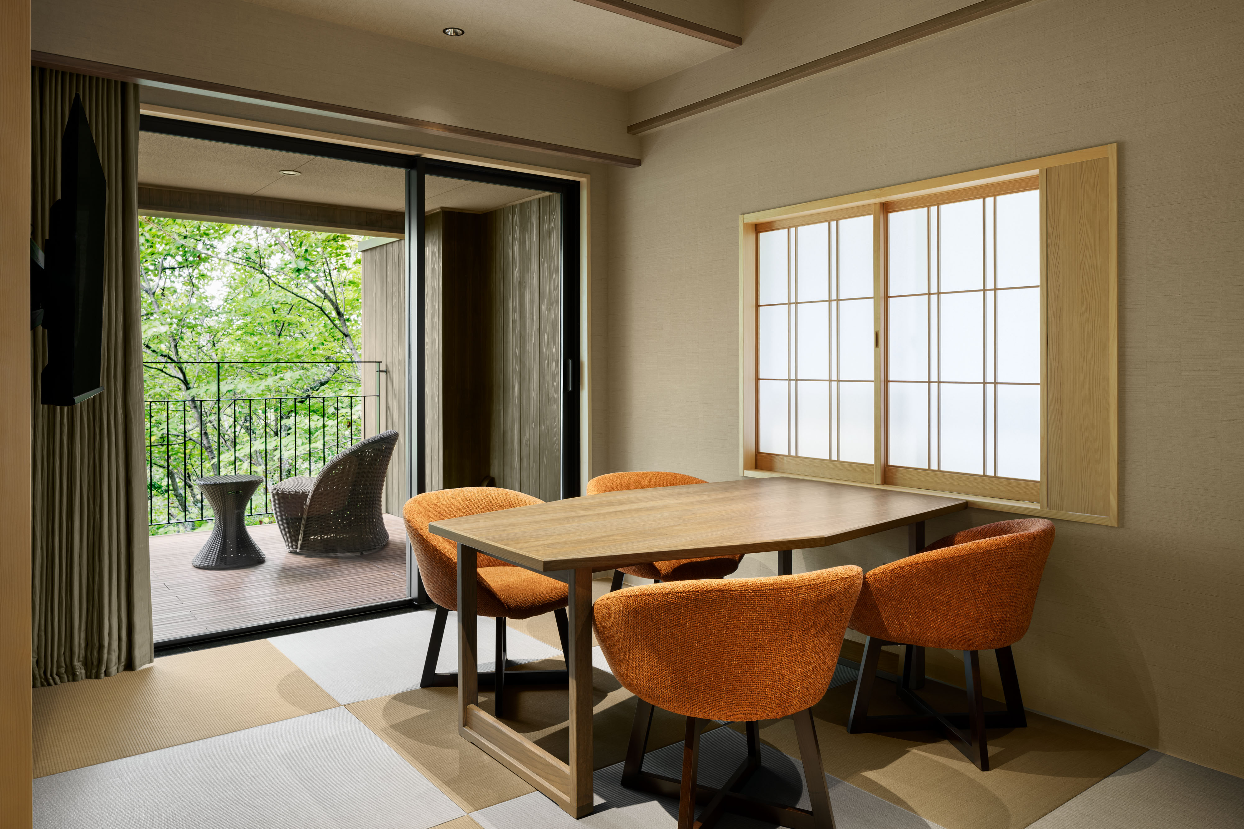 新馆【天城山侧】附温泉露天浴池（三号馆日西合室/带露台）