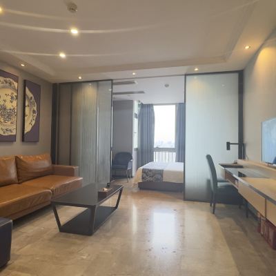 尊榮遠景大床套房（自帶廚房和洗衣機） 諾盟國際公寓（廣州北京路捷登都會店）優惠