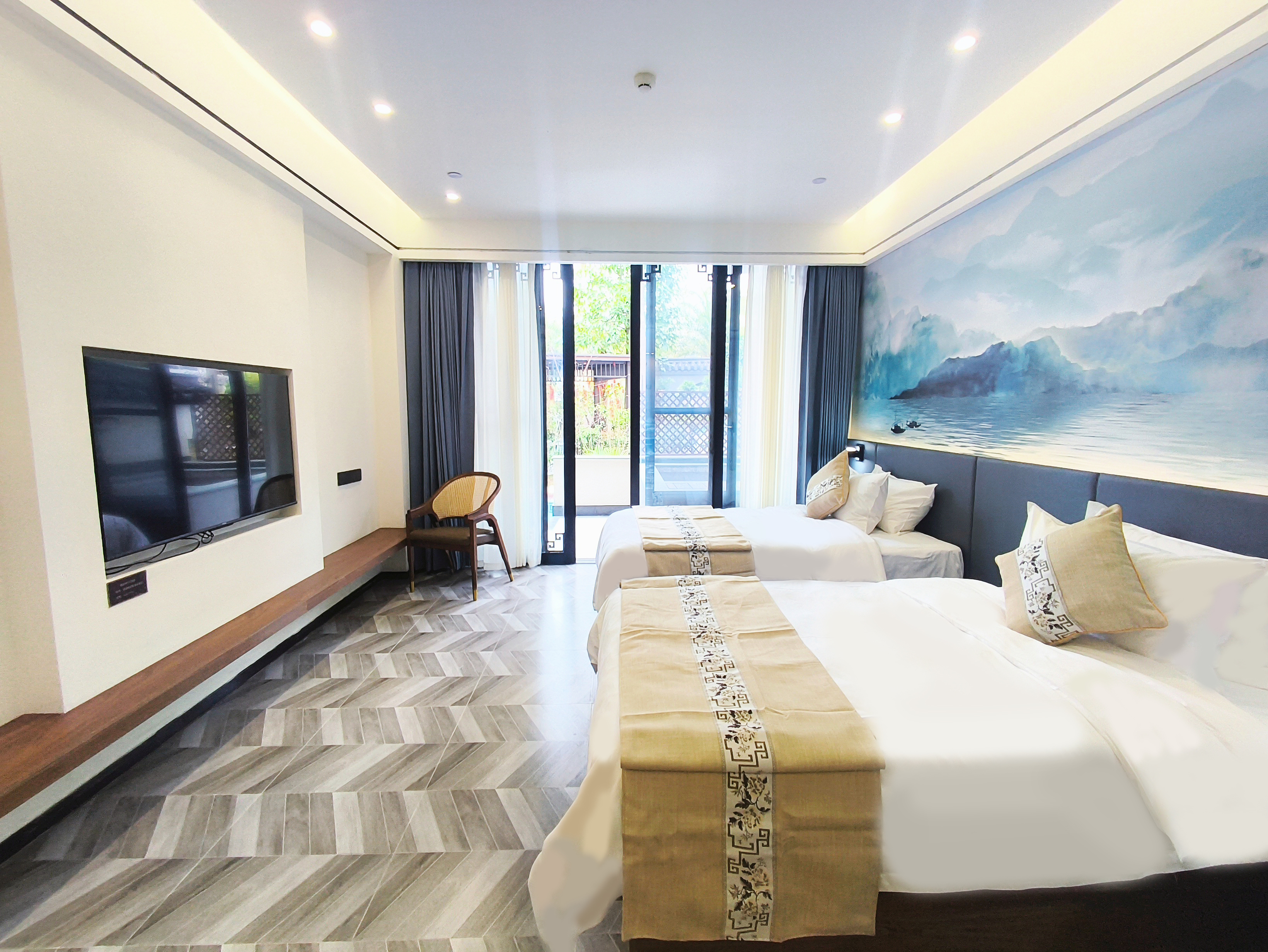 池畔親水溫泉雙床房（獨立泡池）