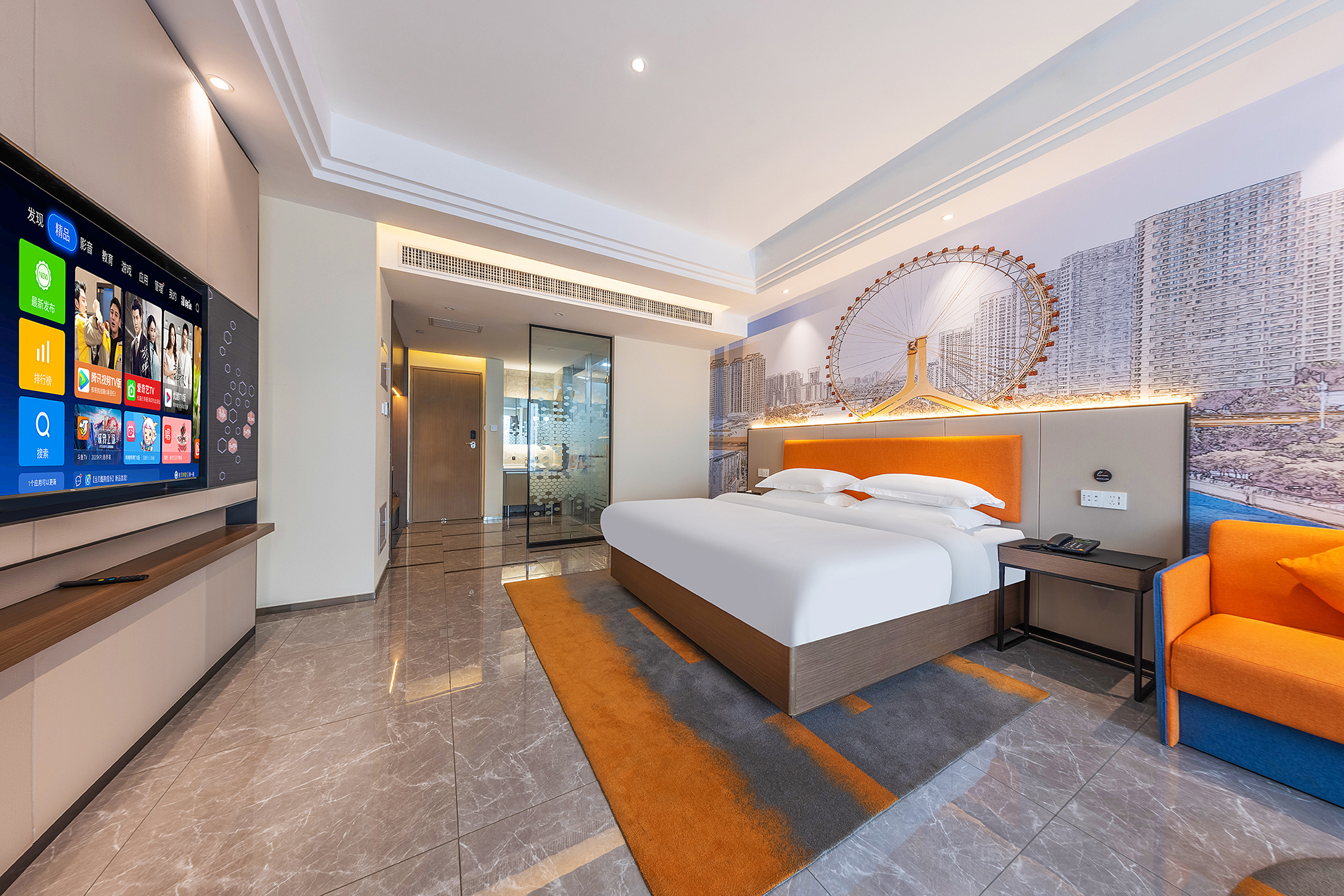 等云·观山高级大床房[高空远眺+都市疗愈+智能投屏]