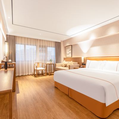 豪華大床房〔高層景觀·茶韻空間·浴袍〕 華軒裡飯店（珠海唐家大學城店）優惠