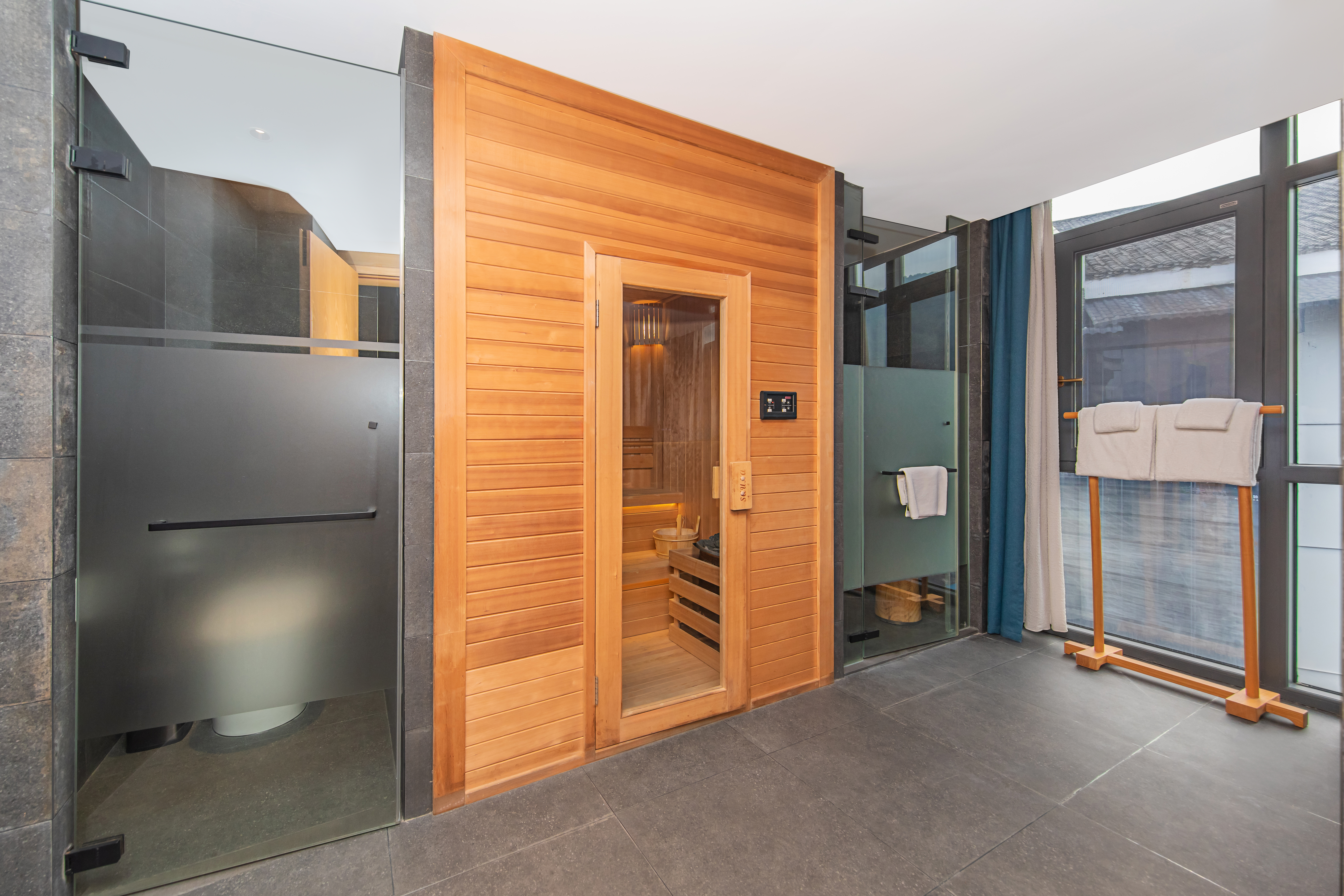 栖雾|景熙山景大床套房一室一厅丨270°落地全景+私人养生汗蒸房+独立会客空间