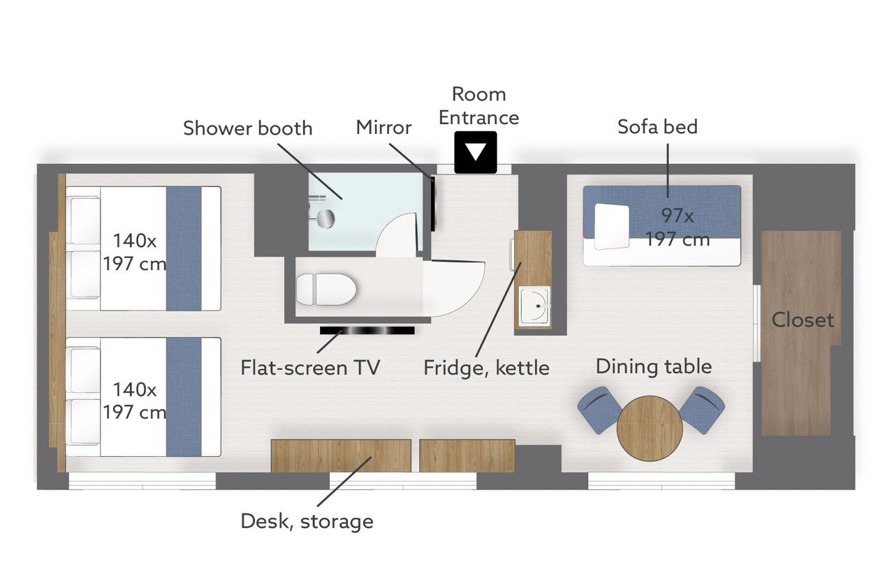 一室公寓双人床房 40 （禁烟）　　