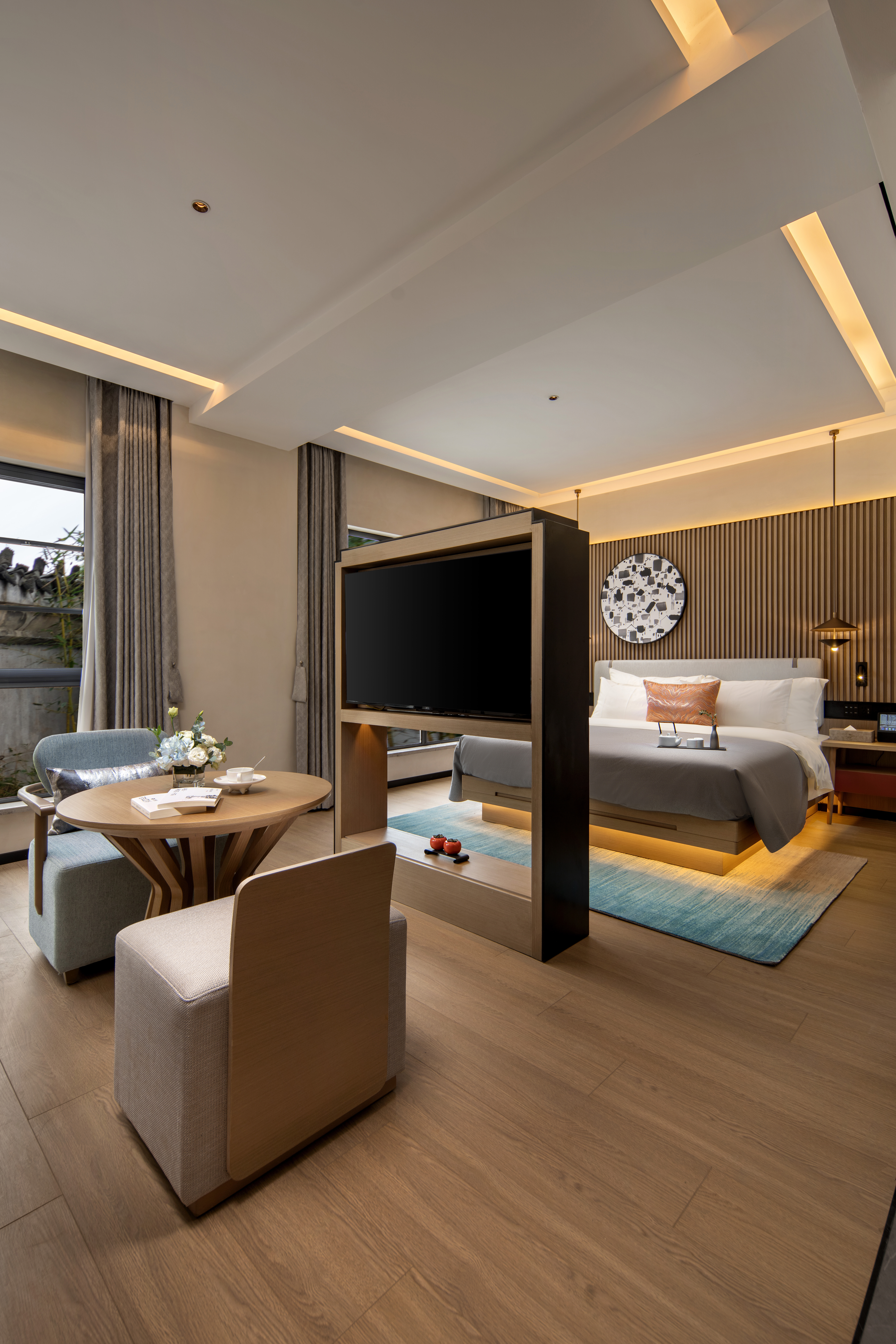 水乡月色·庭院大床房（闲情逸致+180度翻转电视柜）