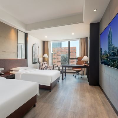 尊享雙床房【護頸記憶枕+75寸投屏大電視+舒適大浴缸】 首旅南苑雲薈飯店（寧波南部商務區羅蒙環球樂園店）優惠