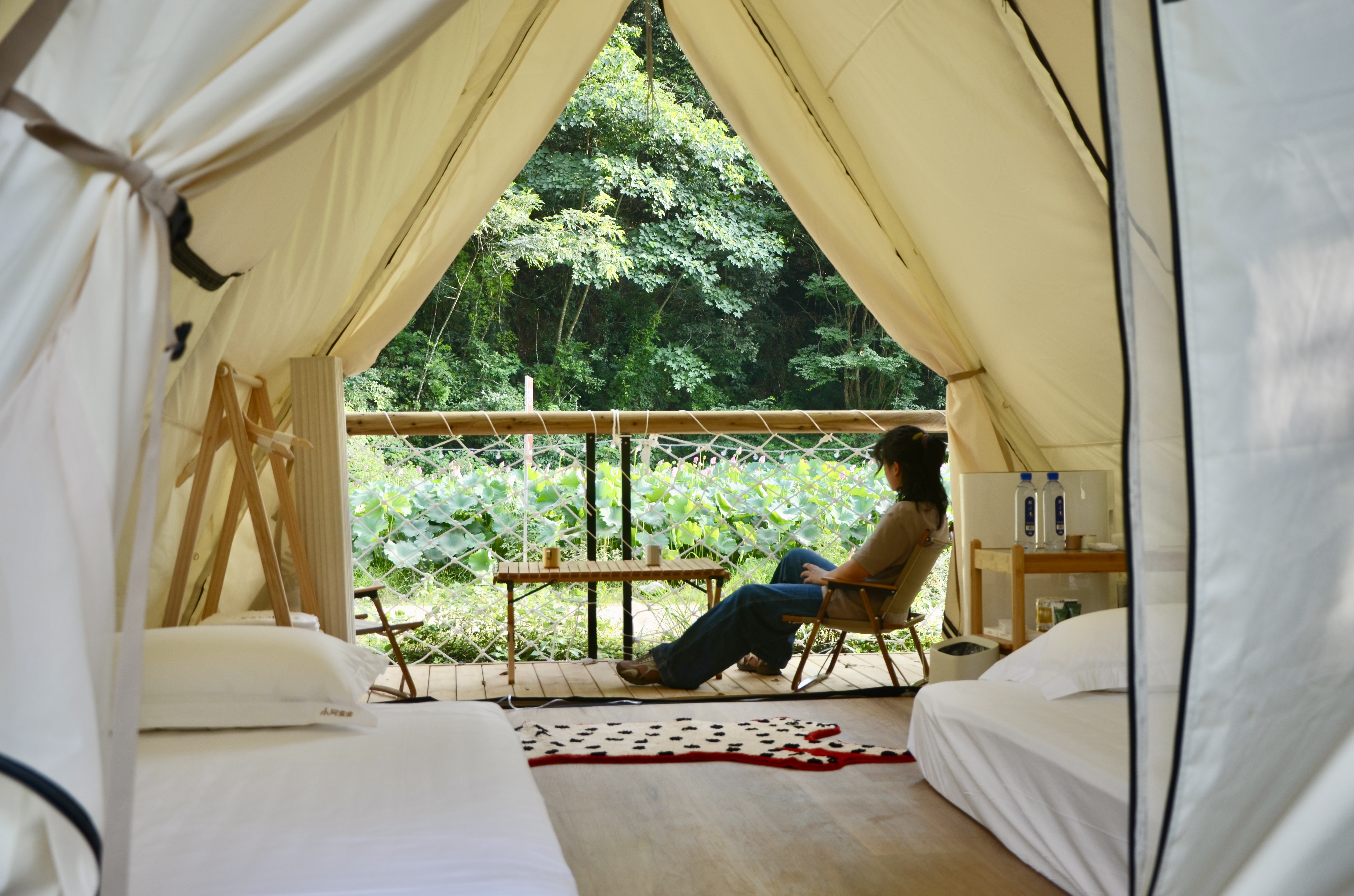 溪流河畔·小A野奢帐篷房（独立小阳台+零压床垫+溪流景观）