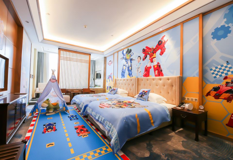 Baihualin Hot Spring Valley HotelKa Bao Racer Theme Family Room With Two Double Beds