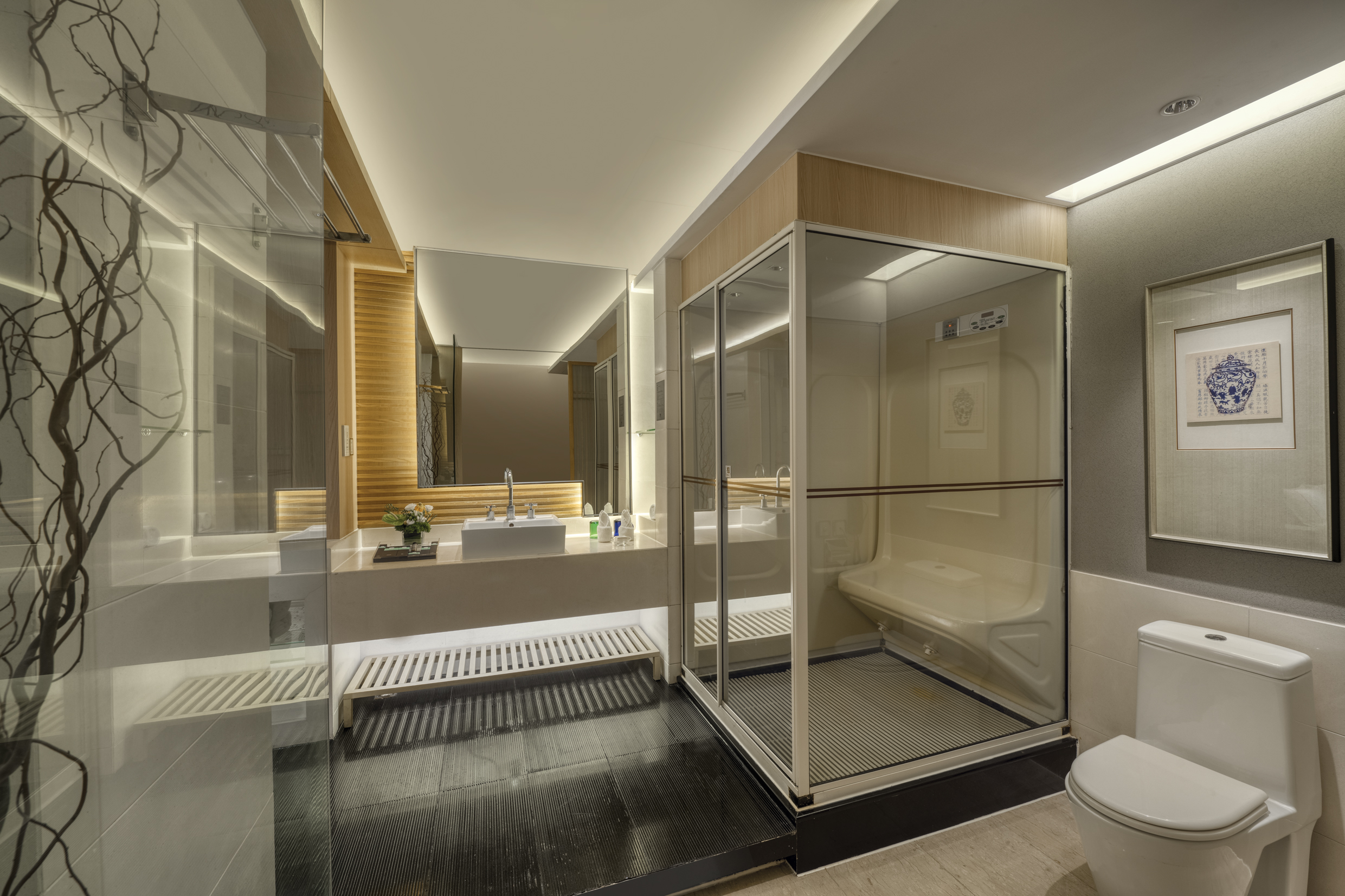 日式园景蒸汽房