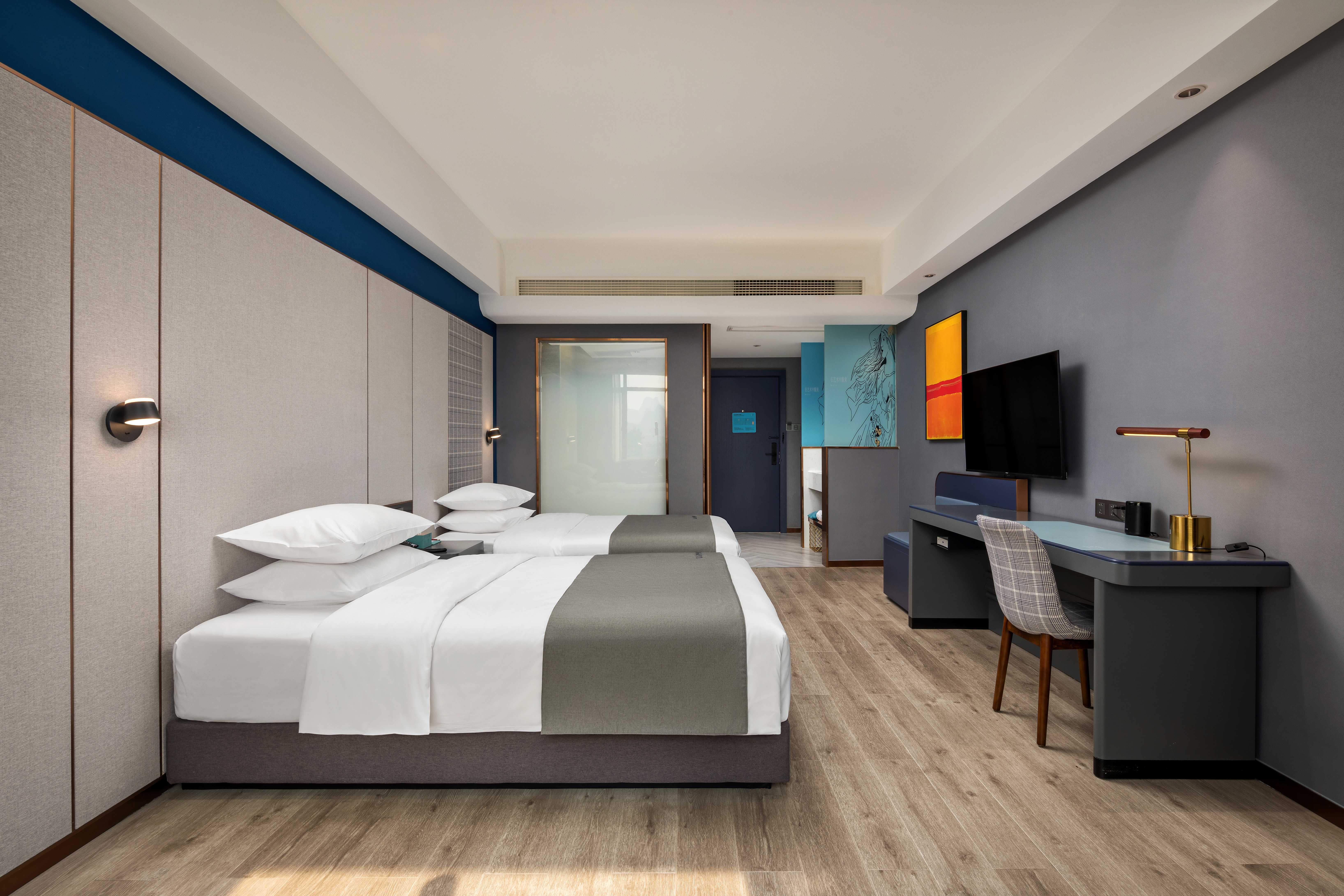 兰艺智能双床房丨全屋客控+电视投屏