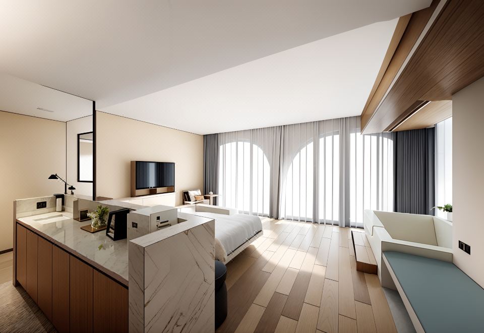 原来是你|私汤温泉大床房+智能+阳台+地暖+哈士奇冰吧