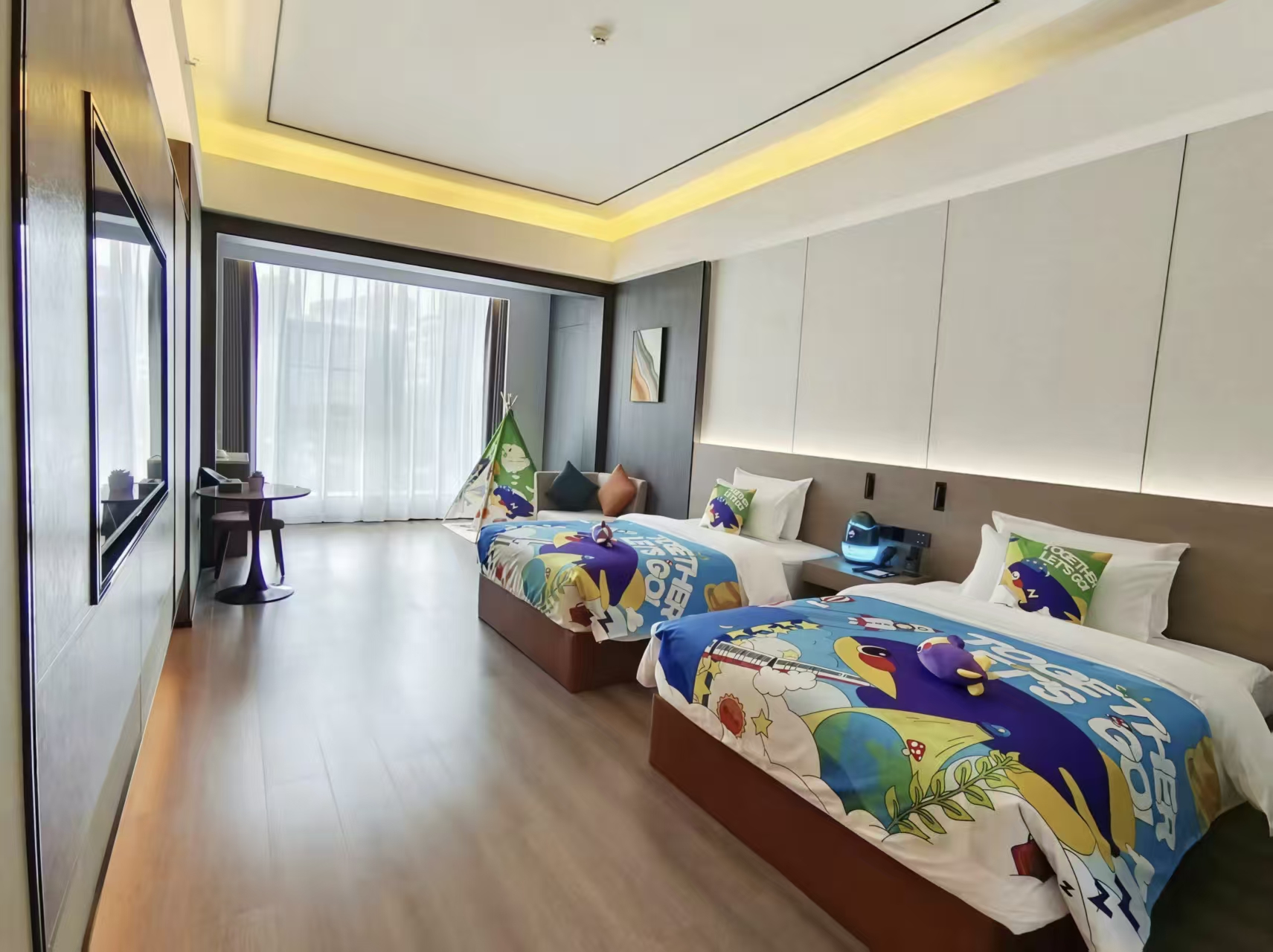 飞儿萌亲子双床房|萌趣帐篷布置&空净氧吧&语音客控