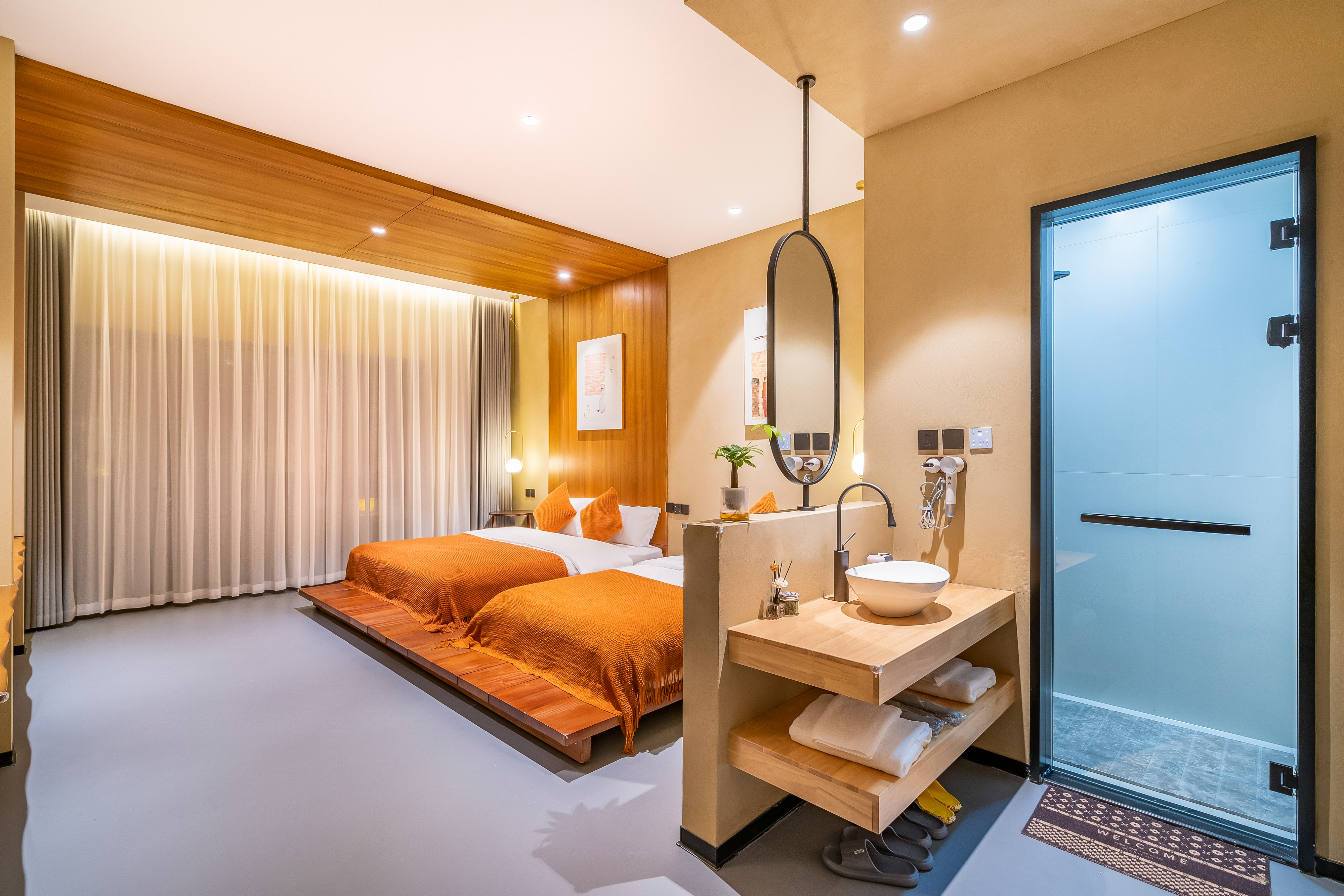 涧水丨庭院亲子双床房（独立小院+可烧烤+智能客控）