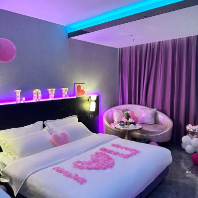 心心相印情侶主題大床房【圓形浴缸丨氛圍燈丨凈化器】 INNXY·楹汐飯店（龍崗雙龍地鐵站店）優惠