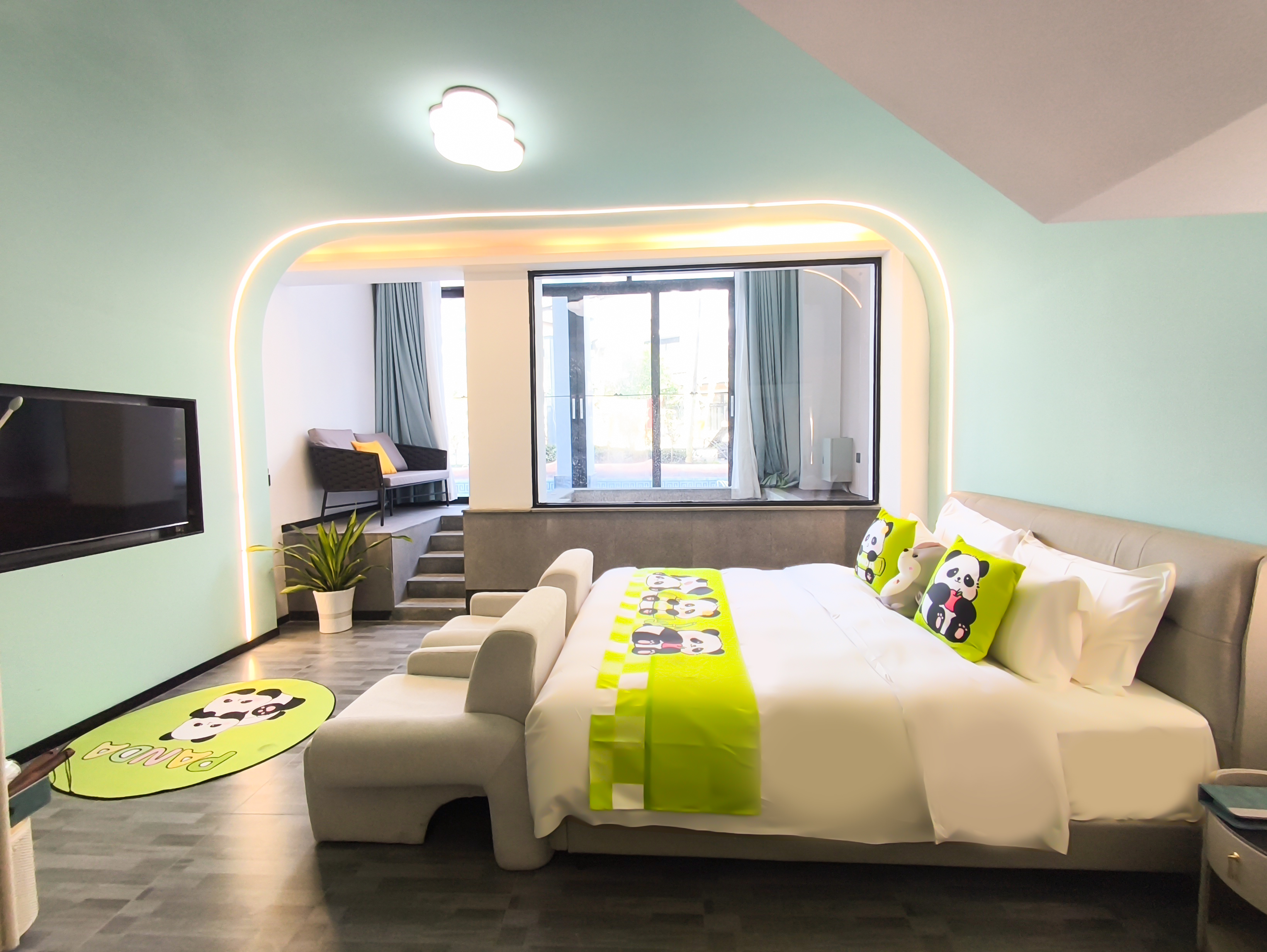 复式亲子直通漂流河房（独立泡池）