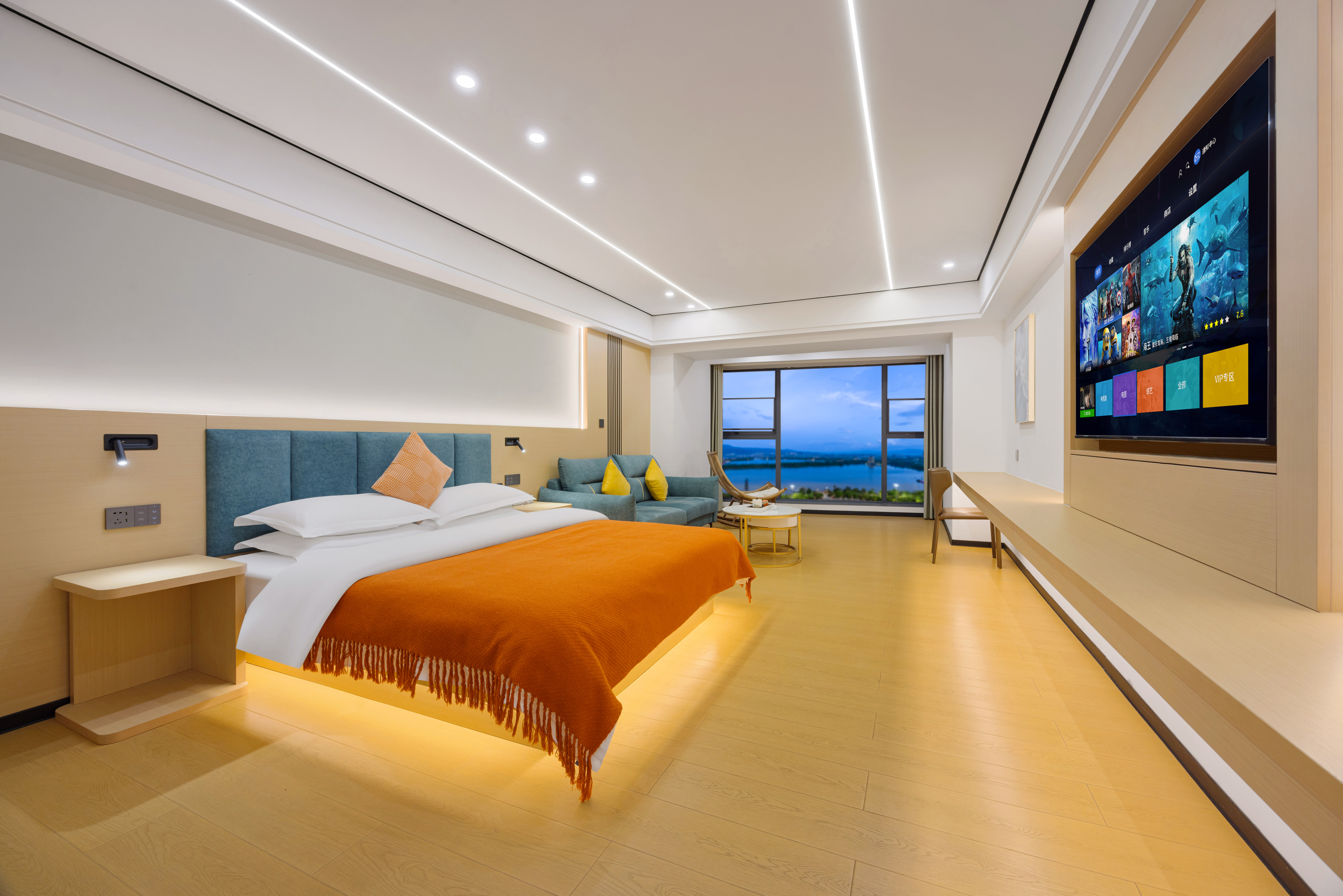 海景轻奢大床房（倚窗摇椅观海景落日+遥望非遗永子棋院+定制静眠床品+智能马桶）