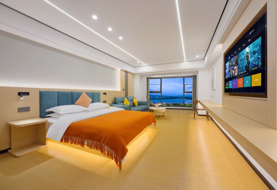 海景轻奢大床房（倚窗摇椅观海景落日+遥望非遗永子棋院+定制静眠床品+智能马桶）