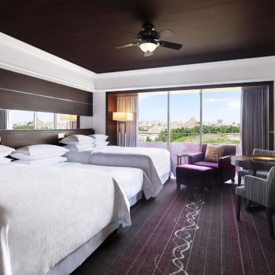 シェラトンクラブルーム　ベッド3台, 2 ダブル 1 シングル, クラブレベル, 本館, バルコニー シェラトン・グランデ・トーキョーベイ・ホテル クーポン