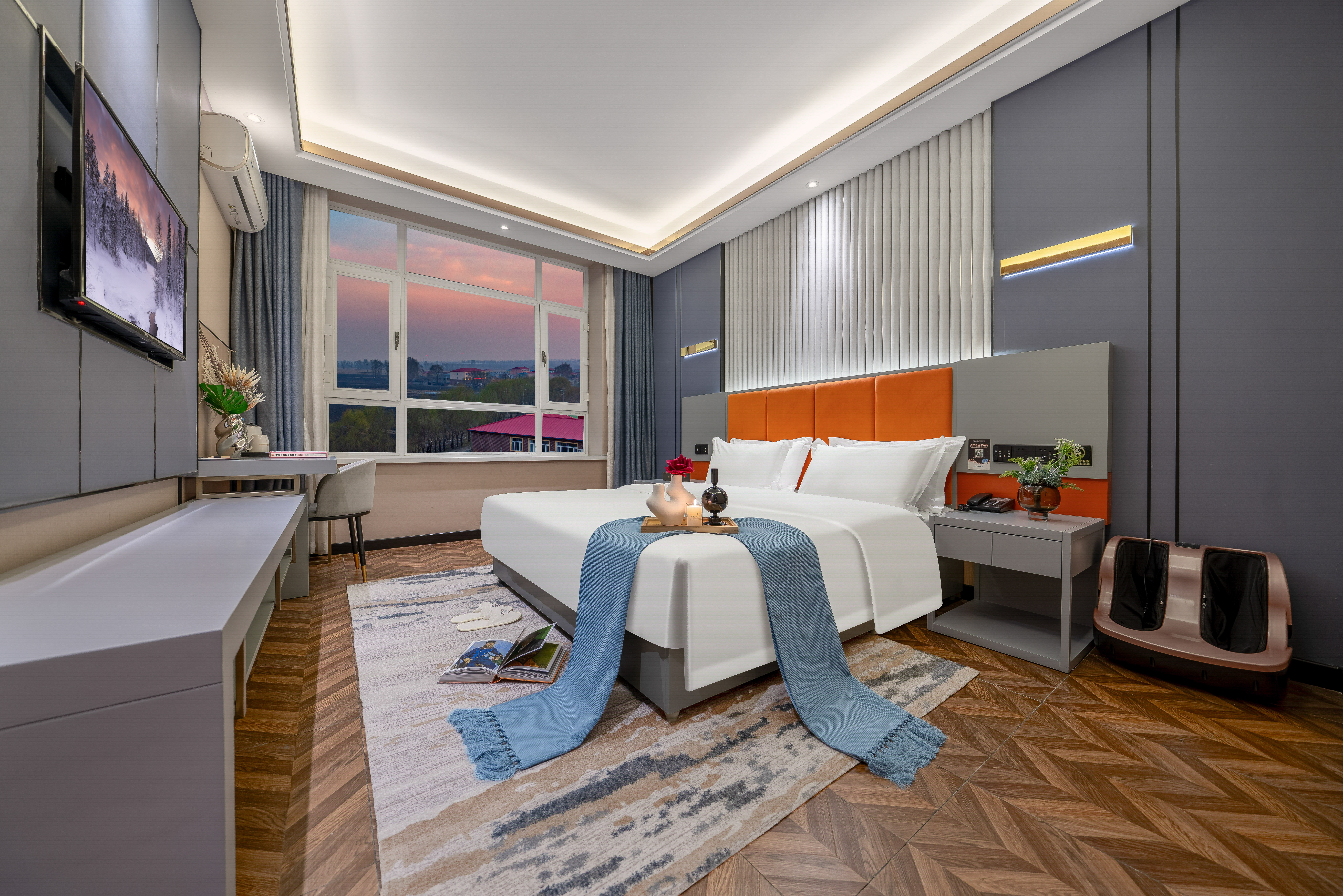 轻奢大床房【零压记忆棉床垫+智能马桶+腿足按摩器】