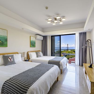 海景陽台大雙床房 珠海外伶仃島海島時光休閑度假公寓優惠