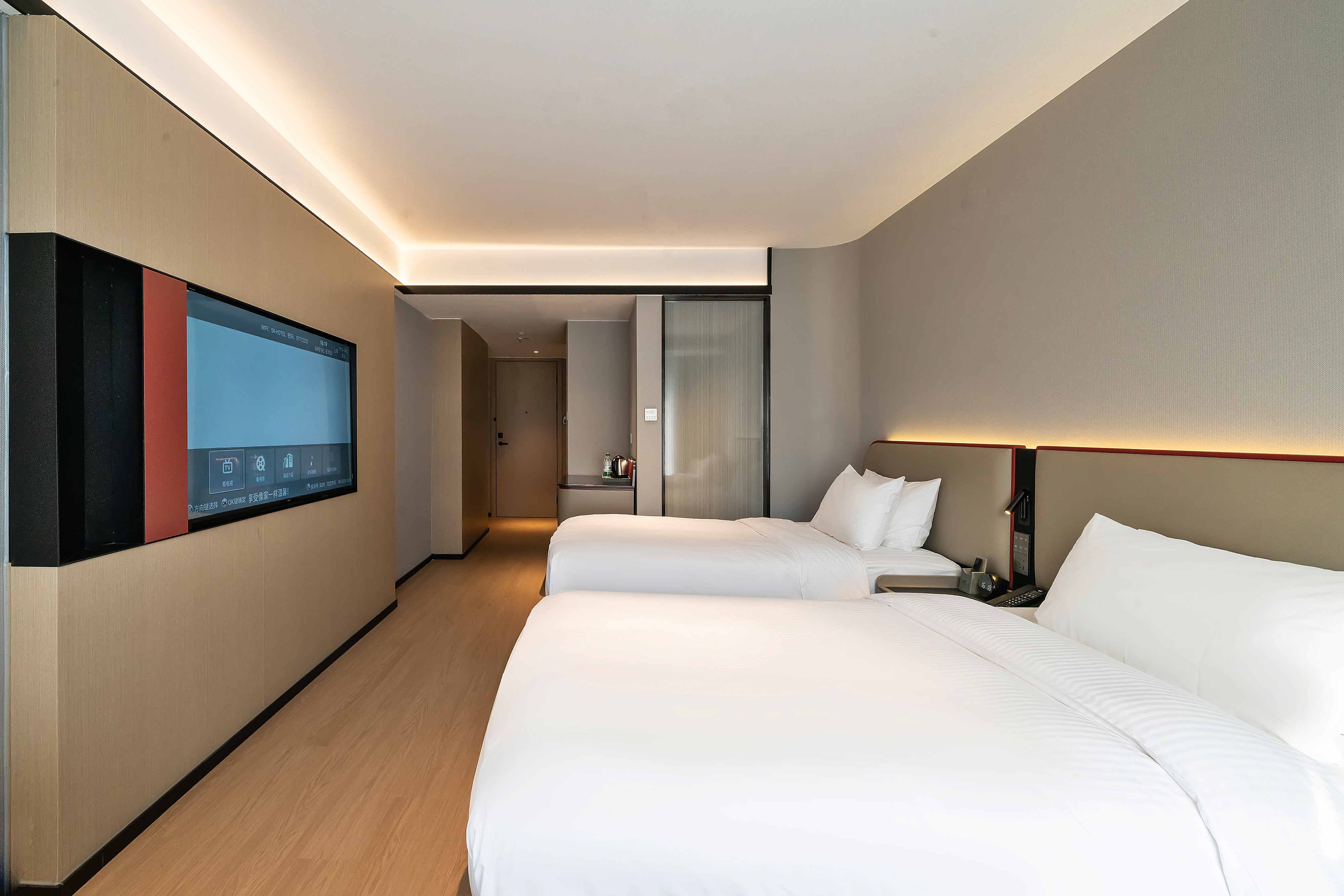 SKJIANSHEHOTELYUNLAN简享高级双床房（智能语音客控+65寸高清电视）