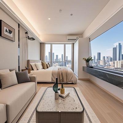 巨幕觀影房（陽台+4k影音環繞+懶人沙發+冰箱洗衣機+影視VIP） 榆漫居行政公寓（深圳會展中心下沙地鐵站店）優惠