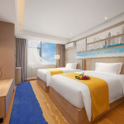 新奢高級雙床房（空氣凈化器+定製舒眠零壓床墊+一級親膚布草+雙層隔音門窗） 新月集（廣州新白雲國際機場直營店）優惠