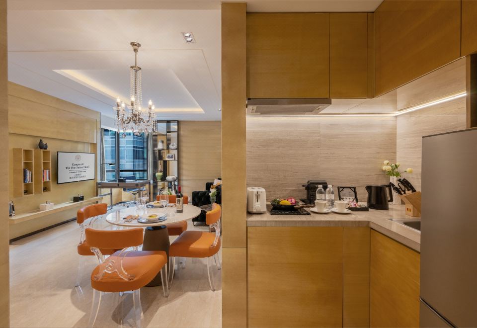 雙錦閣至尊二居家庭套房 | 城景雙臥+廚房+洗烘一體機