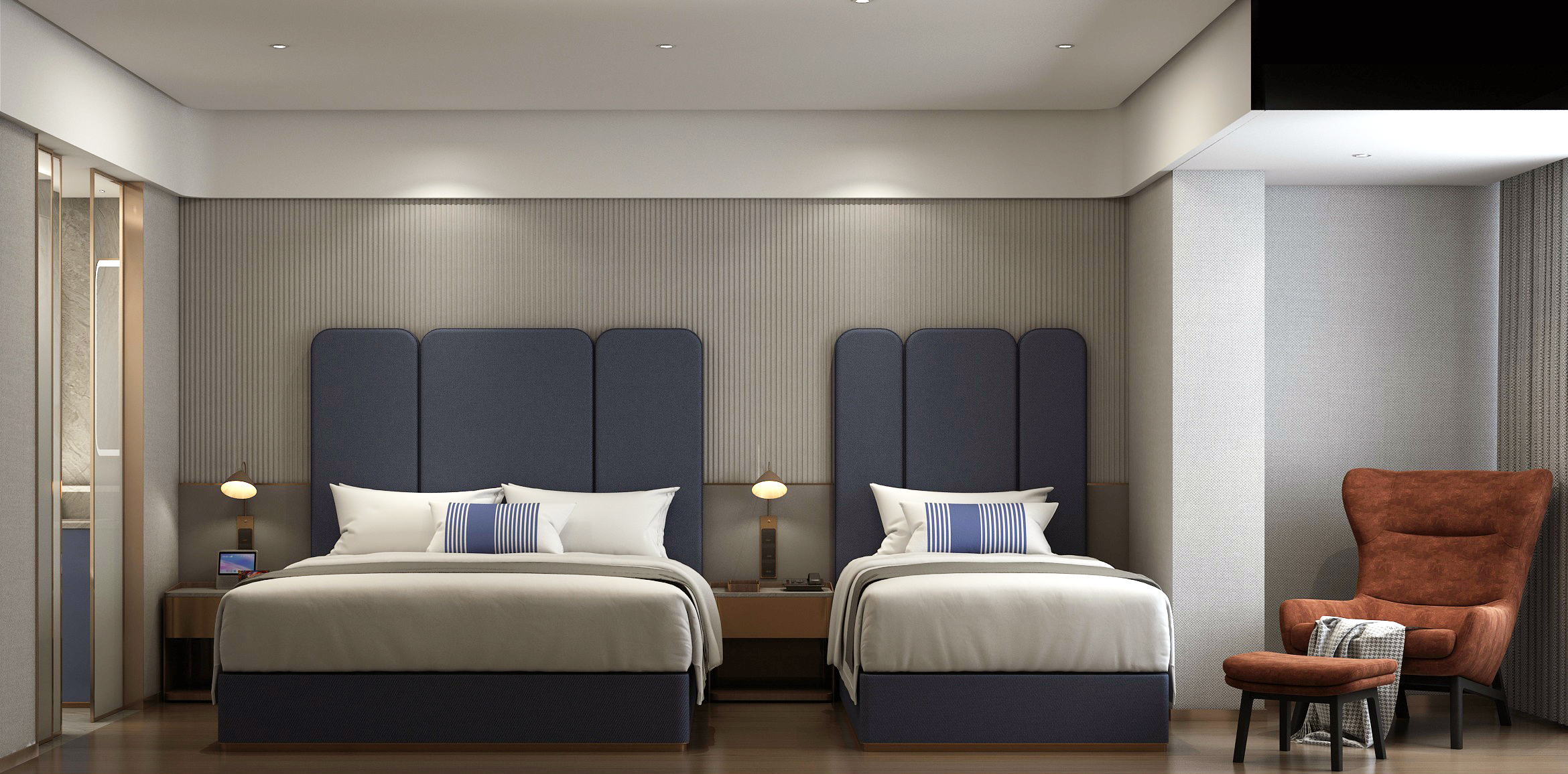 兰锦豪华家庭房（悠享舒适城景+亲肤浴袍+泡泡浴缸）