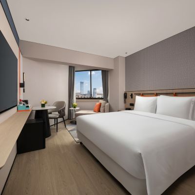 高級房大床城市景觀帶小冰箱 北京禮士智選假日飯店優惠