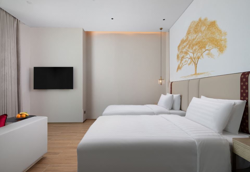 灣景豪華雙床房（超大落地窗+智能客控+美粧鏡）