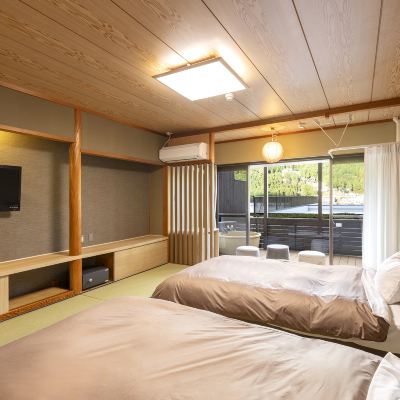 【禁煙】スタンダード露天風呂付和ベッドツイン(眺望なし) 湯快リゾート 下呂温泉 下呂彩朝楽 本館 クーポン